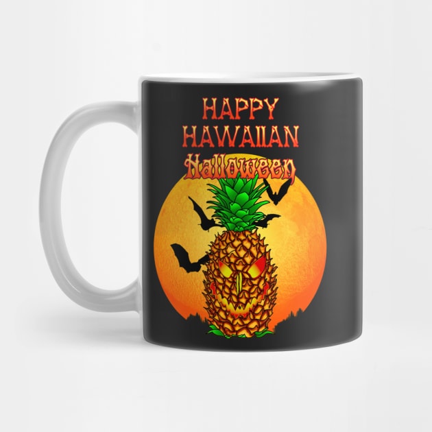 Happy Hawaiian Halloween Pineapple Skull by Packrat